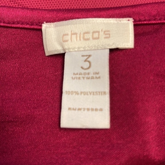 Chico’s Fuchsia Sleeveless Front Tired Top. D3/A - Picture 5 of 6